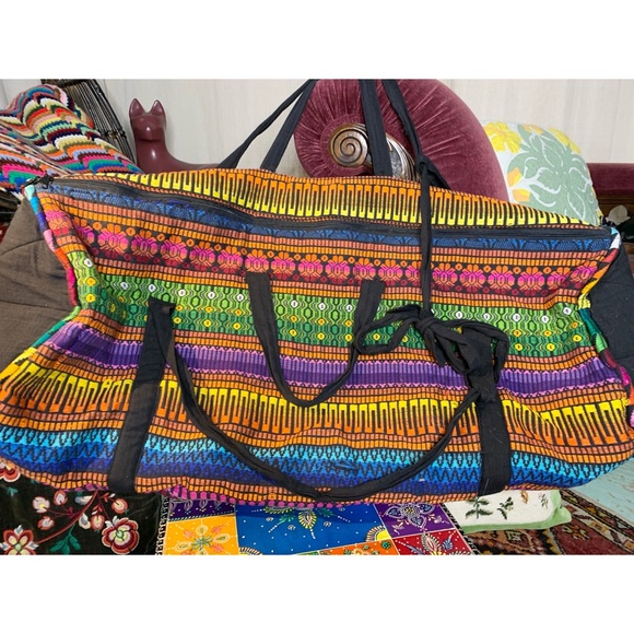 Vintage Handbags - Guatemala Fabric Duffel Bag